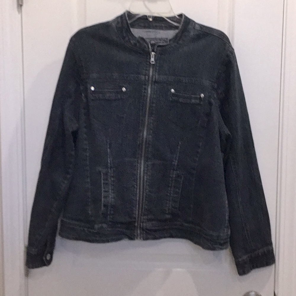 Blue jean jacket by Baccini, Size 1X.